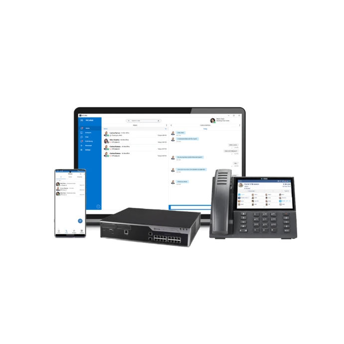 Enterprise VoIP communication system including IP phone, unified communication platform, and network gateway supporting scalable voice and collaboration services