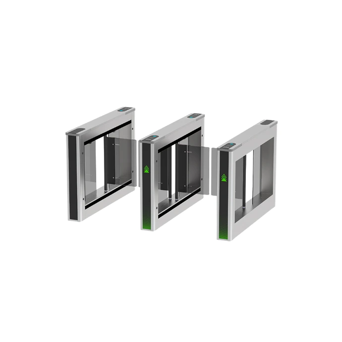 Automated security turnstile gates with electronic access control and pedestrian management designed for secure facility entry points and controlled building access