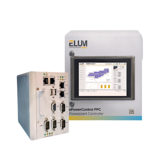 Microgrid power plant controller managing distributed energy resources including solar generation, battery storage, and grid interaction across renewable energy infrastructure