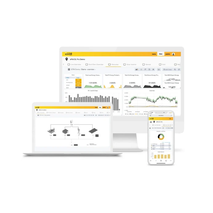Solar monitoring platform displaying real-time renewable energy production analytics and system performance dashboards across photovoltaic installations